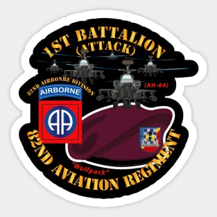 1st Bn 82nd Avn Regiment - Maroon Beret w Atk Helicopters Sticker